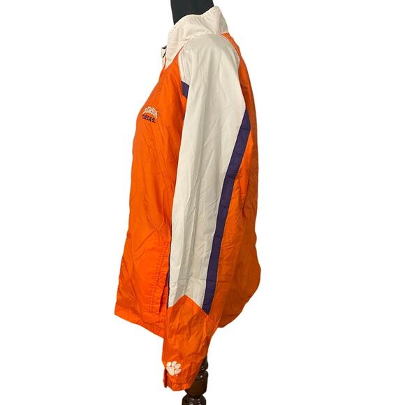 Clemson Tigers Full Zip Jacket Women's XL Orange White Purple Lined Windbreaker - Picture 5 of 13